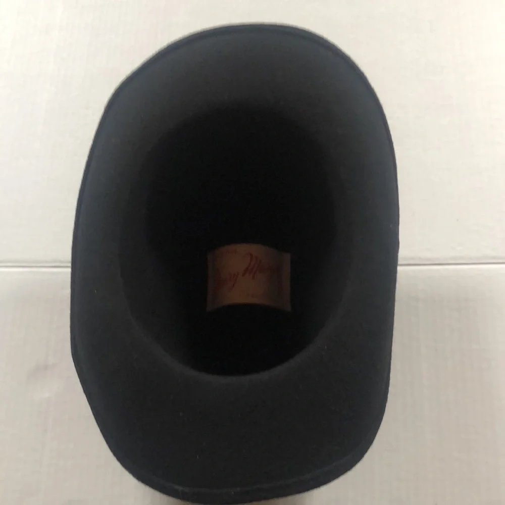 Vintage Henry Margu original creations soft fabric felt hat in black w feathers